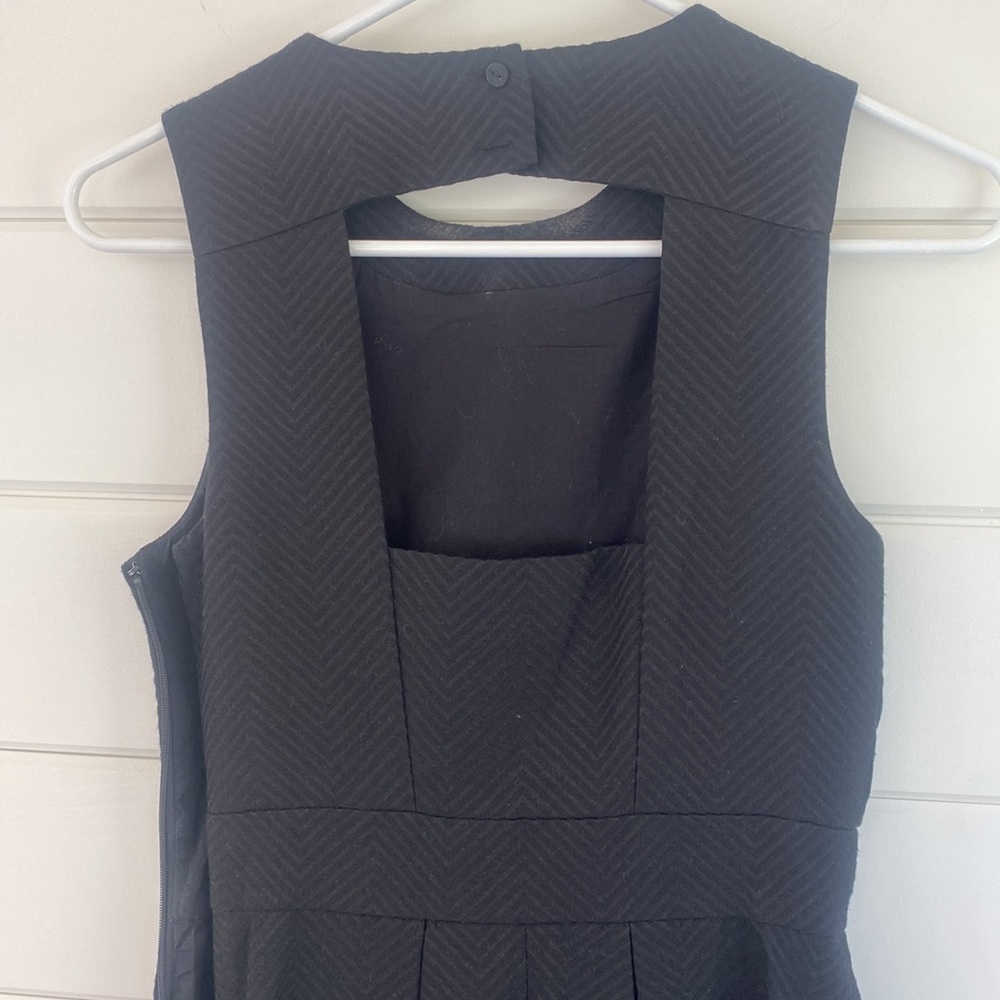 Jack Wills | Classic Black Mini Dress with Slight Chevron Detail | Excellent Con - Picture 4 of 9